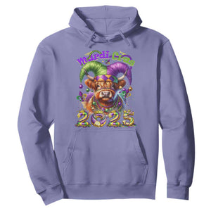 Mardi Gras 2025 Hoodie Cow Jester Outfit TS09 Violet Print Your Wear