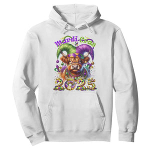 Mardi Gras 2025 Hoodie Cow Jester Outfit TS09 White Print Your Wear