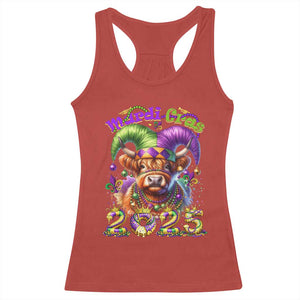 Mardi Gras 2025 Racerback Tank Top Cow Jester Outfit TS09 Red Print Your Wear