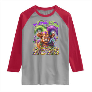 Mardi Gras 2025 Raglan Shirt Cow Jester Outfit TS09 Sport Gray Red Print Your Wear