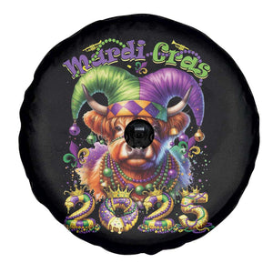 Mardi Gras 2025 Spare Tire Cover Cow Jester Outfit TS09 Print Your Wear