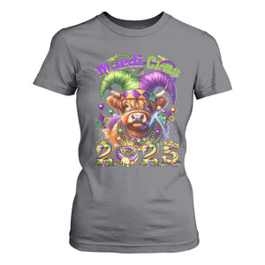 Mardi Gras 2025 T Shirt For Women Cow Jester Outfit TS09 Charcoal Print Your Wear