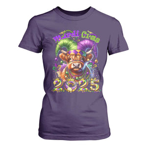 Mardi Gras 2025 T Shirt For Women Cow Jester Outfit TS09 Purple Print Your Wear