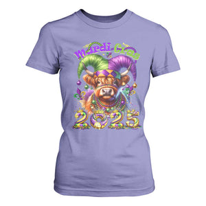 Mardi Gras 2025 T Shirt For Women Cow Jester Outfit TS09 Violet Print Your Wear