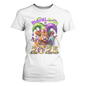 Mardi Gras 2025 T Shirt For Women Cow Jester Outfit TS09 White Print Your Wear