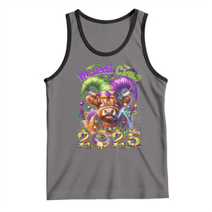 Mardi Gras 2025 Tank Top Cow Jester Outfit TS09 Deep Heather Black Print Your Wear