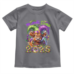 Mardi Gras 2025 Toddler T Shirt Cow Jester Outfit TS09 Charcoal Print Your Wear