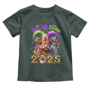 Mardi Gras 2025 Toddler T Shirt Cow Jester Outfit TS09 Dark Forest Green Print Your Wear
