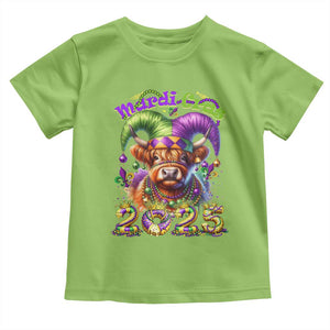 Mardi Gras 2025 Toddler T Shirt Cow Jester Outfit TS09 Lime Print Your Wear