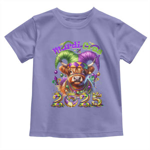 Mardi Gras 2025 Toddler T Shirt Cow Jester Outfit TS09 Violet Print Your Wear