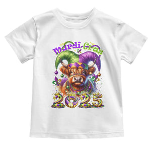 Mardi Gras 2025 Toddler T Shirt Cow Jester Outfit TS09 White Print Your Wear