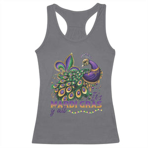 Mardi Gras Racerback Tank Top Its Mardi Gras Y'all Peacock Costume TS09 Charcoal Print Your Wear
