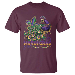 Mardi Gras T Shirt Its Mardi Gras Y'all Peacock Costume TS09 Maroon Print Your Wear