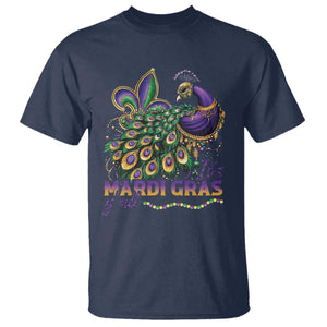 Mardi Gras T Shirt Its Mardi Gras Y'all Peacock Costume TS09 Navy Print Your Wear