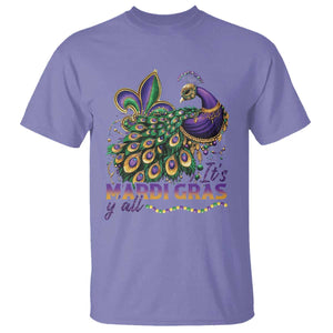 Mardi Gras T Shirt Its Mardi Gras Y'all Peacock Costume TS09 Violet Print Your Wear