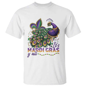 Mardi Gras T Shirt Its Mardi Gras Y'all Peacock Costume TS09 White Print Your Wear