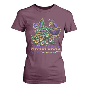 Mardi Gras T Shirt For Women Its Mardi Gras Y'all Peacock Costume TS09 Maroon Print Your Wear