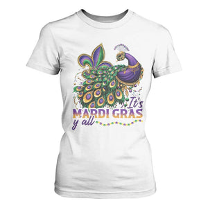 Mardi Gras T Shirt For Women Its Mardi Gras Y'all Peacock Costume TS09 White Print Your Wear