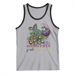 Mardi Gras Tank Top Its Mardi Gras Y'all Peacock Costume TS09 Athletic Heather Black Print Your Wear