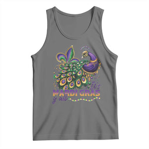 Mardi Gras Tank Top Its Mardi Gras Y'all Peacock Costume TS09 Black Heather Print Your Wear