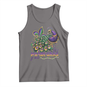 Mardi Gras Tank Top Its Mardi Gras Y'all Peacock Costume TS09 Deep Heather Print Your Wear
