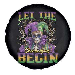 Mardi Gras Spare Tire Cover Let The Shenanigans Begin Skeleton Jester Costume TS09 Print Your Wear