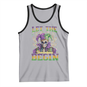 Mardi Gras Tank Top Let The Shenanigans Begin Skeleton Jester Costume TS09 Athletic Heather Black Print Your Wear