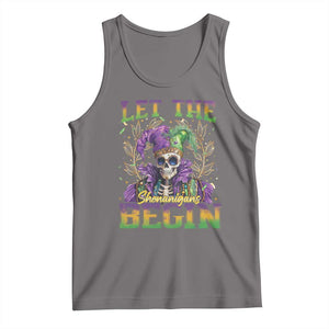 Mardi Gras Tank Top Let The Shenanigans Begin Skeleton Jester Costume TS09 Deep Heather Print Your Wear