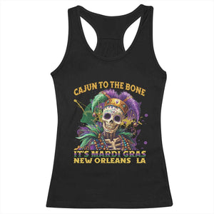 Louisiana Mardi Gras Racerback Tank Top Cajun To The Bone Skeleton Jester Costume TS09 Black Print Your Wear