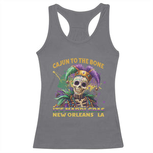 Louisiana Mardi Gras Racerback Tank Top Cajun To The Bone Skeleton Jester Costume TS09 Charcoal Print Your Wear