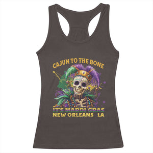 Louisiana Mardi Gras Racerback Tank Top Cajun To The Bone Skeleton Jester Costume TS09 Dark Chocolate Print Your Wear