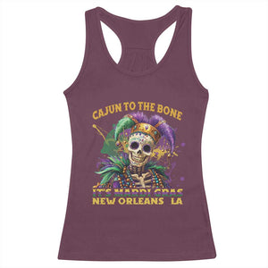 Louisiana Mardi Gras Racerback Tank Top Cajun To The Bone Skeleton Jester Costume TS09 Maroon Print Your Wear