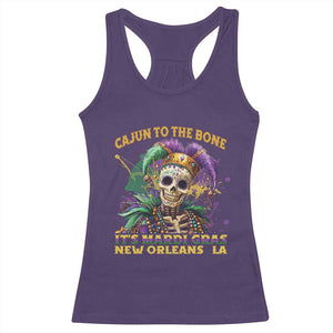 Louisiana Mardi Gras Racerback Tank Top Cajun To The Bone Skeleton Jester Costume TS09 Purple Print Your Wear