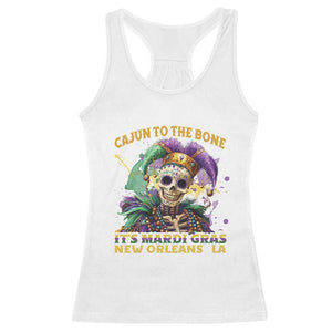 Louisiana Mardi Gras Racerback Tank Top Cajun To The Bone Skeleton Jester Costume TS09 White Print Your Wear