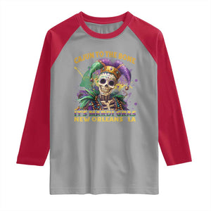 Louisiana Mardi Gras Raglan Shirt Cajun To The Bone Skeleton Jester Costume TS09 Sport Gray Red Print Your Wear