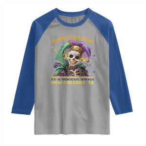 Louisiana Mardi Gras Raglan Shirt Cajun To The Bone Skeleton Jester Costume TS09 Sport Gray Royal Print Your Wear