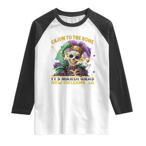 Louisiana Mardi Gras Raglan Shirt Cajun To The Bone Skeleton Jester Costume TS09 White Black Print Your Wear