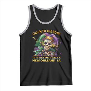 Louisiana Mardi Gras Tank Top Cajun To The Bone Skeleton Jester Costume TS09 Black Athletic Heather Print Your Wear