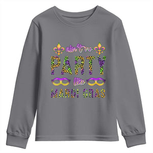 Ain't No Party Like Mardi Gras Youth Sweatshirt TS09 Charcoal Print Your Wear