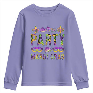 Ain't No Party Like Mardi Gras Youth Sweatshirt TS09 Violet Print Your Wear