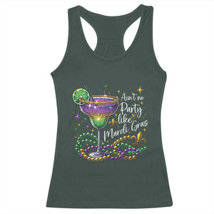 Ain't No Party Like Mardi Gras Racerback Tank Top Fat Tuesday Louisiana Drinking Team TS09 Dark Forest Green Print Your Wear