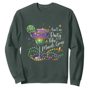 Ain't No Party Like Mardi Gras Sweatshirt Fat Tuesday Louisiana Drinking Team TS09 Dark Forest Green Print Your Wear