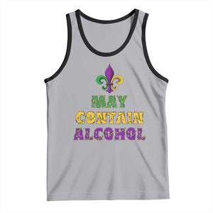 Funny Mardi Gras Party Tank Top May Contain Alcohol Drinking Team TS09 Athletic Heather Black Print Your Wear