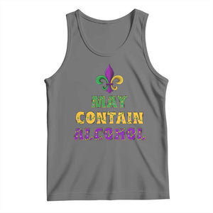 Funny Mardi Gras Party Tank Top May Contain Alcohol Drinking Team TS09 Black Heather Print Your Wear