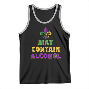 Funny Mardi Gras Party Tank Top May Contain Alcohol Drinking Team TS09 Black Athletic Heather Print Your Wear