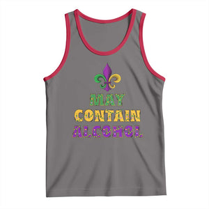 Funny Mardi Gras Party Tank Top May Contain Alcohol Drinking Team TS09 Deep Heather Red Print Your Wear