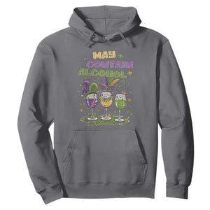 Funny Mardi Gras Drinking Team Hoodie May Contain Alcohol Fat Tuesday Party TS09 Charcoal Print Your Wear