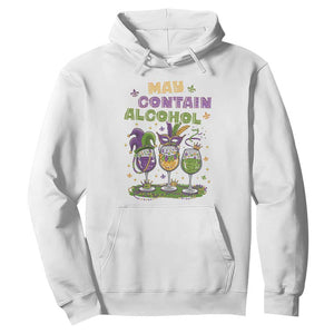 Funny Mardi Gras Drinking Team Hoodie May Contain Alcohol Fat Tuesday Party TS09 White Print Your Wear