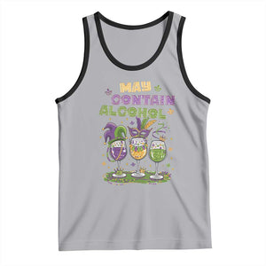 Funny Mardi Gras Drinking Team Tank Top May Contain Alcohol Fat Tuesday Party TS09 Athletic Heather Black Print Your Wear