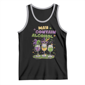 Funny Mardi Gras Drinking Team Tank Top May Contain Alcohol Fat Tuesday Party TS09 Black Athletic Heather Print Your Wear